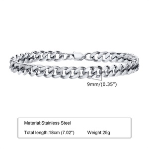 Hip Hop Punk Jewelry Gold Plated Stainless Steel Cuban Link Chain <b>Bracelets</b> for Men Women - Product Image 6