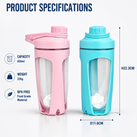 Bouteille d'eau de sport écologique en Tritan, 650 ml, anti-fuite, avec couvercle à vis, résistante à l'eau bouillante, pour adultes, idéale pour la gym et le camping – Offre Spéciale