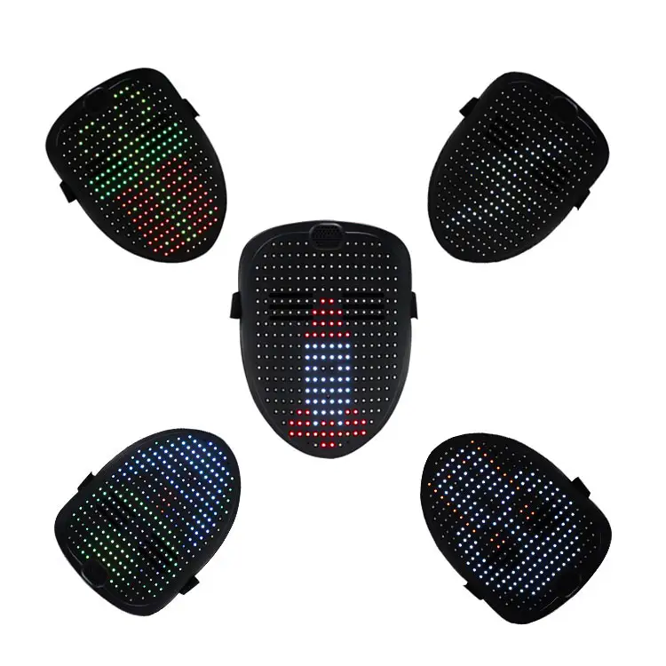 Super coole dynamische LED leuchten Geste Face Transforming Musik Maske mit Sound effekt für Halloween Cosplay Party Masquerade