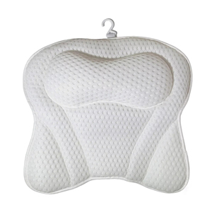 Coussin de bain ergonomique avec surface antidérapante, tissu blanc, coussin de soutien pour soulager le cou, la tête et le dos - Product Image 2