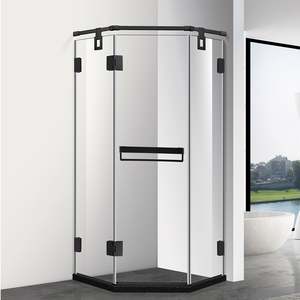 Porte de douche coulissante en verre trempé au design moderne, homologuée CE, avec garniture en marbre, salle de bain économique - Product Image 5