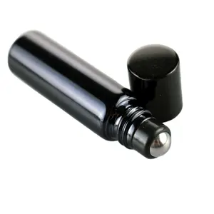 UV Schutz 5 ml ätherisches öl rolle auf flaschen, 5 ml violet schwarz glas roller ball flasche