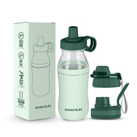 Bouteille d'eau en forme de gourde de 24oz Bouteille d'eau à large ouverture en acier inoxydable 304 + plastique isolé Support sous vide personnalisé avec couvercle