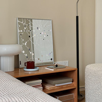 Espejo Decorativo de Pared con Diseño de Telaraña, Hecho a Mano en Aluminio, Estilo Art Deco, Impresión Abstracta de Puntos, Espejo Reflectante Decorativo para el Hogar