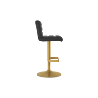 Tabouret de bar ergonomique avec dossier, siège rembourré bleu, base en métal doré, hauteur réglable pour les propriétaires de maisons en Europe et en Amérique, restaurants