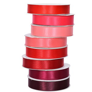 All'ingrosso personalizzato 5/8 pollici 100 iarde per rotolo colori rossi ribon seta poliestere raso nastri per carta da regalo - Product Image 1