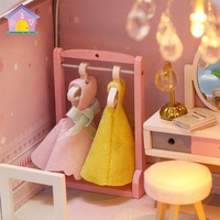 Maison de poupée miniature en bois Hongda, maisons miniatures bon marché, jouets de bricolage