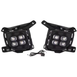 Lc200 Led cuatro lentes coche DRL luz diurna para Toyota Land Cruiser 200 2012-2015 actualización luz antiniebla