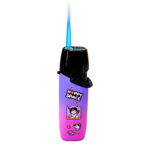 Encendedor inflable portátil al por mayor a prueba de viento gradiente de dibujos animados hello cat kuromi llama azul encendedor de <span class=keywords><strong>gas</strong></span> - Product Image 1