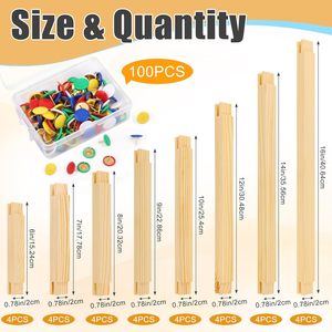 Kit <span class=keywords><strong>de</strong></span> Cadres à Broderie en Bois pour Point <span class=keywords><strong>de</strong></span> Croix, 32 Pièces, 16 Ensembles, 8 Tailles avec 100 Tiges, pour Toile <span class=keywords><strong>de</strong></span> Broderie - Product Image 3
