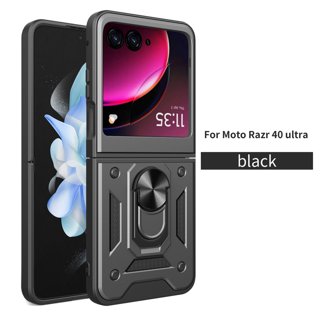 Factory New Arrived Protector Phone case for Moto Razr 40 ultra Lens Push Window protection Shockproof Back Cover with Ring