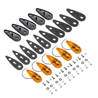 Nouveau kit de feux de gabarit LED ambrés en forme de goutte d'eau, base noire, lentille en polycarbonate, ajustement universel pour camion et camping-car