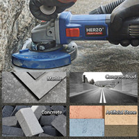 Meuleuse à béton HERZO 220V, qualité DIY, 125 mm, portable, 1400 W