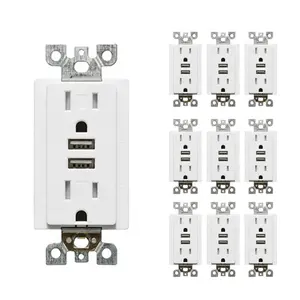 American Standard Household USB Charger Outlet Plug Multi Outlets Charger Station New Package Wall Socket UL GFCI Power Charging
