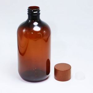 New 500ml PET Plastic Essential <b>Oil</b> <b>Bottle</b> Bamboo Wood Screw Lid Pure Dew Aromatherapy Liquid Orifice Reducer Pump Sprayer Seal - Product Image 5
