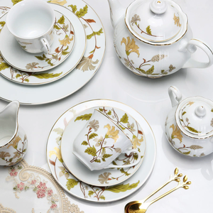 Ensemble de tasses et soucoupes à café et thé au design floral européen, théières élégantes, idée cadeau, service à thé de voyage, pot à thé avec poignée, plateau à thé - Product Image 4