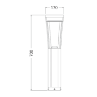 Lampadaire extérieur LED pour pelouse, lumière de jardin solaire 1-3W 5V 3.5AH 120LM/W PC Aluminium IP65 170XH700MM