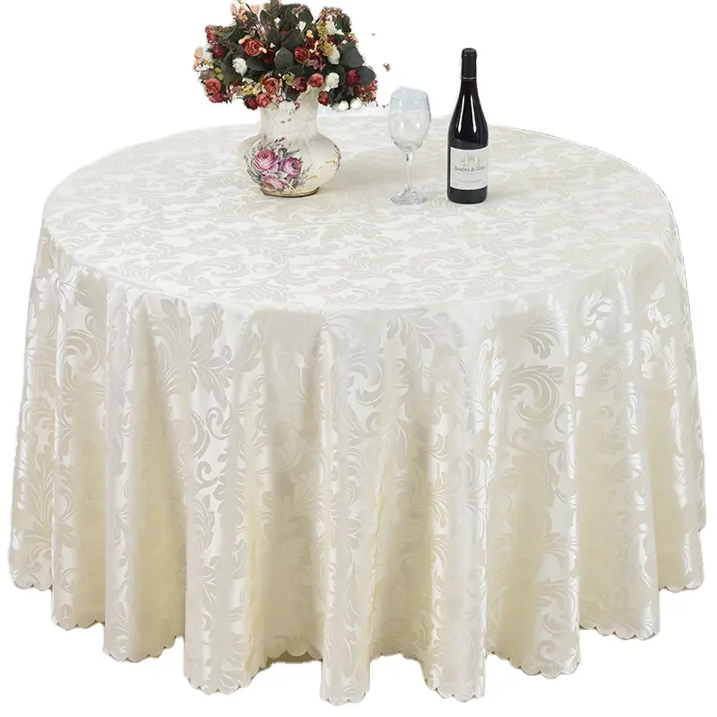مفارش طاولة زفاف من Yantai tongli, مفارش طاولة مستديرة بيضاء بسيطة لحفلات الزفاف
