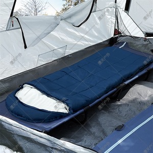 Sac de couchage chauffant style momie bleu foncé en polyester coupe-vent avec capuche pour adulte, camping, usage extérieur, contrôle de la température USB - Product Image 3
