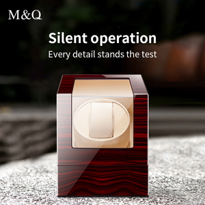 M&Q Caja Giratoria Automática para Relojes de 1 Ranura, Madera Maciza con Acabado de Laca de Piano de Alto Brillo, Antimagnética, Silenciosa, con Fuente de Alimentación para Relojes Mecánicos - Product Image 2