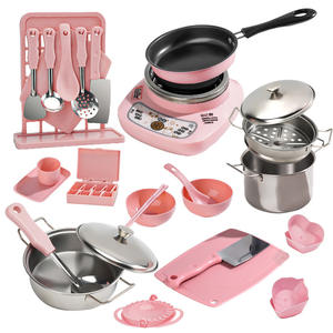 Mini ensemble de cuisine en plastique pour filles, véritable maison de jeu de cuisine avec cuisinière, ustensiles, boîte de rangement, cadeau pour les jeunes (7-14 ans) - Product Image 5