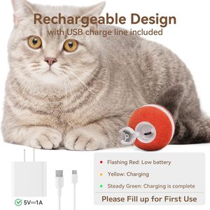 Jouet électrique automatique pour chat avec chargement USB, à détection intelligente, pour la poursuite, en silicone, design moderne et tendance, pour la maison, en promotion - Product Image 2
