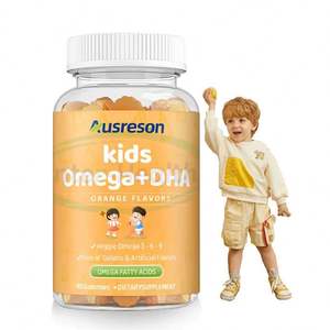 Vitaminas Veganas para Niños Ausreson OEM, Suplemento para la Salud Cerebral, Halal, Omega 3 6 9, Gomitas de Aceite de Pescado, Gomitas de DHA Omega 3 para Niños - Product Image 1