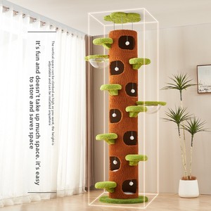 Arbre à chat moderne de luxe avec capsule spatiale intégrée, 4 niveaux, pilier haut, modèle TTZ, en matériaux non boisés, fournitures complètes pour chats - Product Image 5