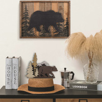 Ornements d'ours en bois multicouches créatifs directs d'usine pour la décoration intérieure et les cadeaux de bricolage livraison directe