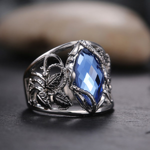 Grande Anello Blu Marquise per Donne, Elegante Accessorio da Dito per Feste e Matrimoni, Idea Regalo - Product Image 3