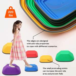 Pierres d'équilibre pour enfants, pierres antidérapantes, jouets pour l'autisme, pierres de saut en plastique, blocs d'équilibre, parcours d'obstacles, jeux - Product Image 4