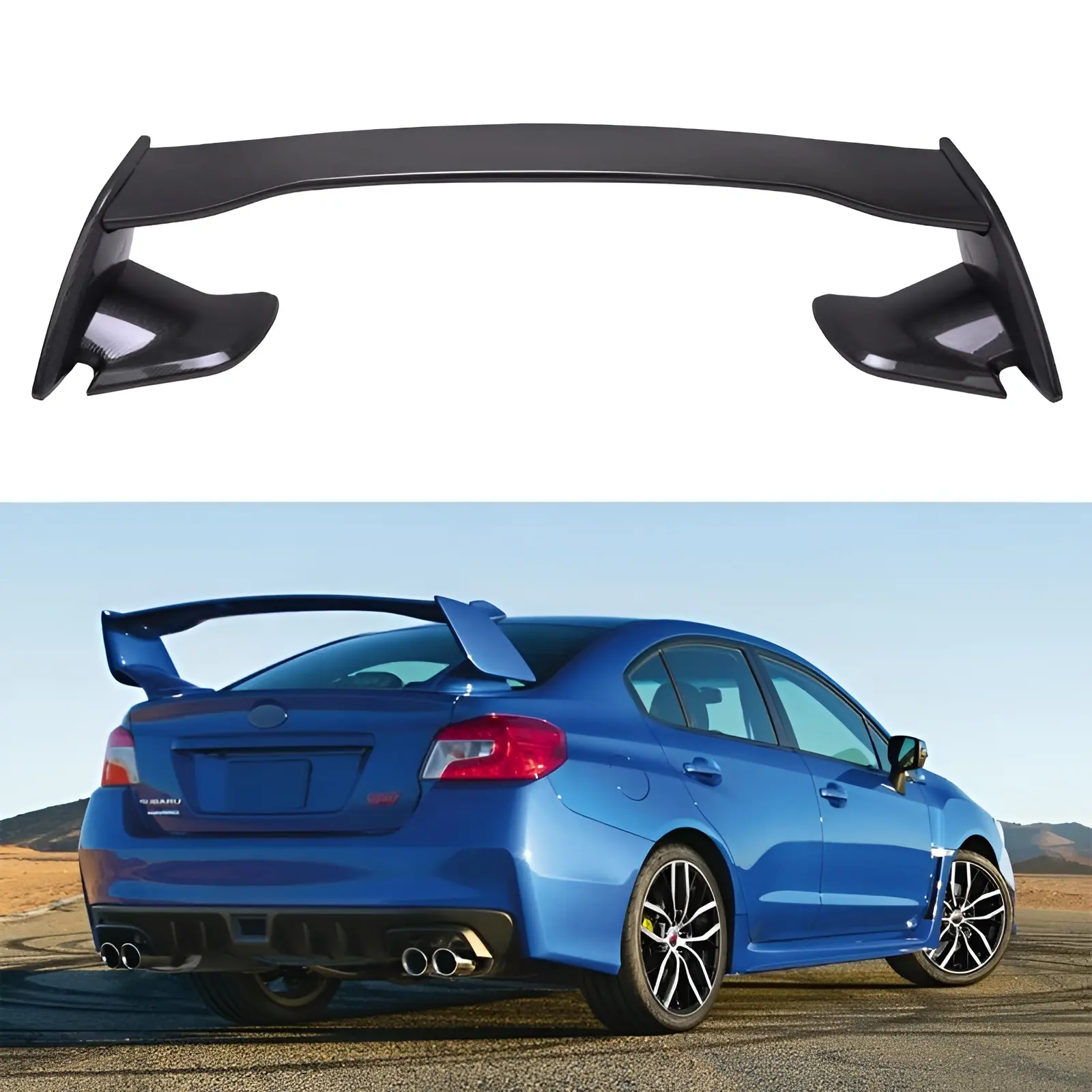 Alta qualità misura per Subaru WRX STI 2015-2019 lucido in fibra di carbonio posteriore tetto Boot portellone tronco Spoiler ala Flap Trim