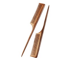 Peigne à queue pointue en bois vintage de haute qualité avec long manche, peigne à teindre, brosse à cheveux en bois, bois de santal naturel doré