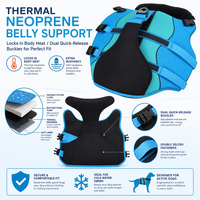 Gilet de sauvetage pour animaux de compagnie Shark Fin, bleu rose, sangles à boucle réglables, pour la natation