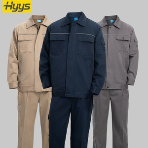 100% Cotton màu sắc tinh khiết làm việc đồng phục phù hợp với thoáng khí xây dựng làm việc Quần áo bảo hộ lao động với phản quang - Product Image 1