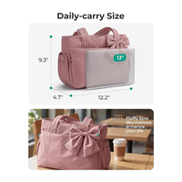 Sac fourre-tout pour femme avec nœud décoratif, compartiment pour ordinateur portable 13 pouces, imperméable, multi-poches, sac à bandoulière quotidien pour le travail, l'école et les voyages