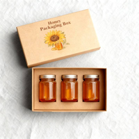 Caja Rígida de Cartón Kraft Biodegradable para Miel con Separador, Caja de Regalo Ecológica con Impresión Personalizada para Frascos de Vidrio de Miel