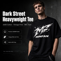 T-shirt Homme T12 MINFAN en Gros 100% Coton Manches Courtes Imprimé Graphique Ample Mode Rétro Streetwear Motif Cercle