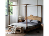 AJJ-Q392 Neues Chinesisches Designer-Doppelbett aus Umweltfreundlichem Massivholz mit Anpassbarer Farbe und 1 Jahr Garantie