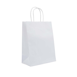 Bolsas de <span class=keywords><strong>Regalo</strong></span> de Papel Blanco KM de 4.72*2.36*5.91 Pulgadas, Bolsas de Papel Kraft con Asas para Pequeñas Empresas, Cumpleaños, Bodas, Fiestas - Product Image 4
