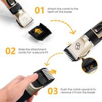 Ciseaux de chien sans fil rechargeables professionnels coupe de cheveux de beauté pour animaux de compagnie silencieux pour chats or acier inoxydable USB usage domestique