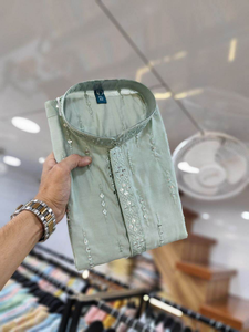 Kurta Tradicional de Moda para Hombre, con Pedrería y Piel Sintética, Largo hasta la Rodilla, para Bodas y Fiestas, con Conjunto de Pijama Blanco - Product Image 5