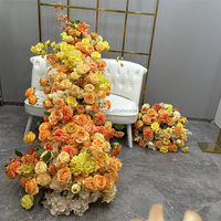 MILE Jaune Orange Rose Fleur Guirlande Fleur Artificielle Chemin De Table Centre De Table Arche De Mariage Arrangement De Fleurs