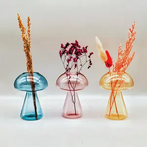 室内装飾用ガラス花瓶キノコ型卓上ガラス
