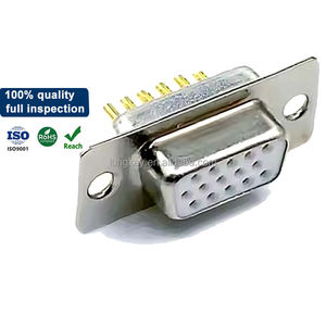 Conector Hembra D-SUB de 15 Pines LUNG KAY, Tipo Soldadura de Alta Densidad de 3 Filas, Conector D-sub de 15 Pines Db9 de Alta Calidad para Cable - Product Image 1