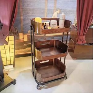 รถเข็นเสริมสวยระดับไฮเอนด์ Yu Beauty รถเข็นร้านเสริมสวยแบบมีลิ้นชักเคลื่อนที่ ชั้นวางของสำหรับสักและสปา ทำจากไม้เนื้อแข็ง มีจำหน่าย - Product Image 4