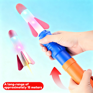 Lanceur de fusées lumineux à air comprimé, actionné à la main, portée 15 mètres, <span class=keywords><strong>jouet</strong></span> fusée en mousse clignotante pour enfants, pour l'extérieur - Product Image 2