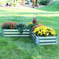 Bestseller Verzinktes Ovales Stahl-Metall-Gartenbeet Pflanzkasten-Set für Gemüse/Blumen/Kräuter