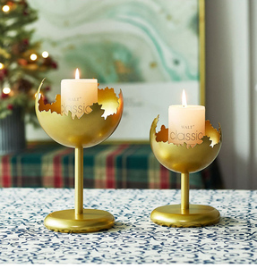 LANJO Iron Metal Square Shaped Votive Candle Stand Vintage Candlestick <b>Table</b> Top Iron Art Candlestick Decoration - Product Image 6