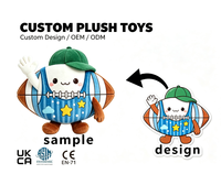 Peluche personnalisée, peluche douce en forme de ballon de rugby, poupée personnagre pour cadeau promotionnel, peluche personnalisée